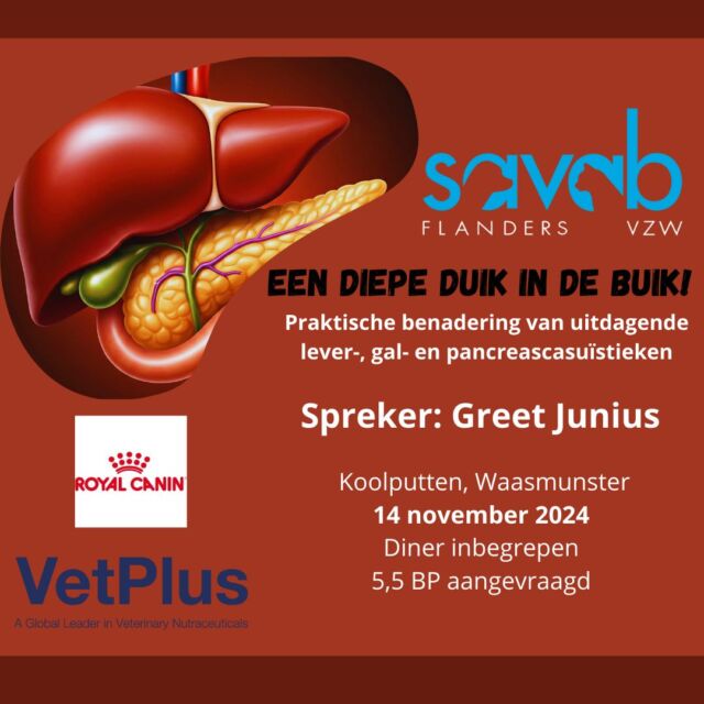 Op 14 november organiseert SAVAB-Flanders een bijscholing over lever-, gal- en pancreascasuïstieken. Niemand minder dan Greet Junius loodst ons door de jungle van moeilijke cases. 
Afsluiten doen we in stijl met een hapje en een drankje. 
Schrijf je snel in! #linkinbio👉💻